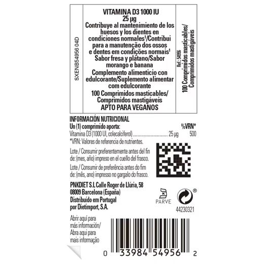 Solgar Vitamina D3 1000 IU 25 μg - 100 comprimidos