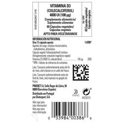 Solgar Vitamina D3 4000 UI 60 Capsulas